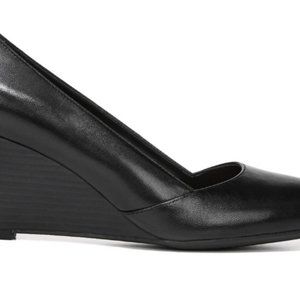 Franco Sarto NWT Black Leather Frankie Wedge 8.5 M